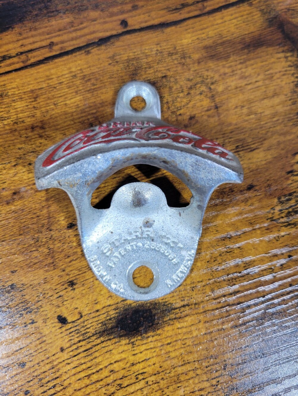 Vintage starr x Coca-Cola Red and Silver Wall Mounted Bottle Opener - Picture 5 of 10